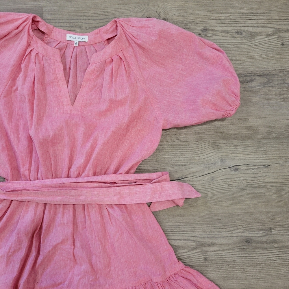Willa Story Linen Midi Dress Size Small - Picture 6 of 16
